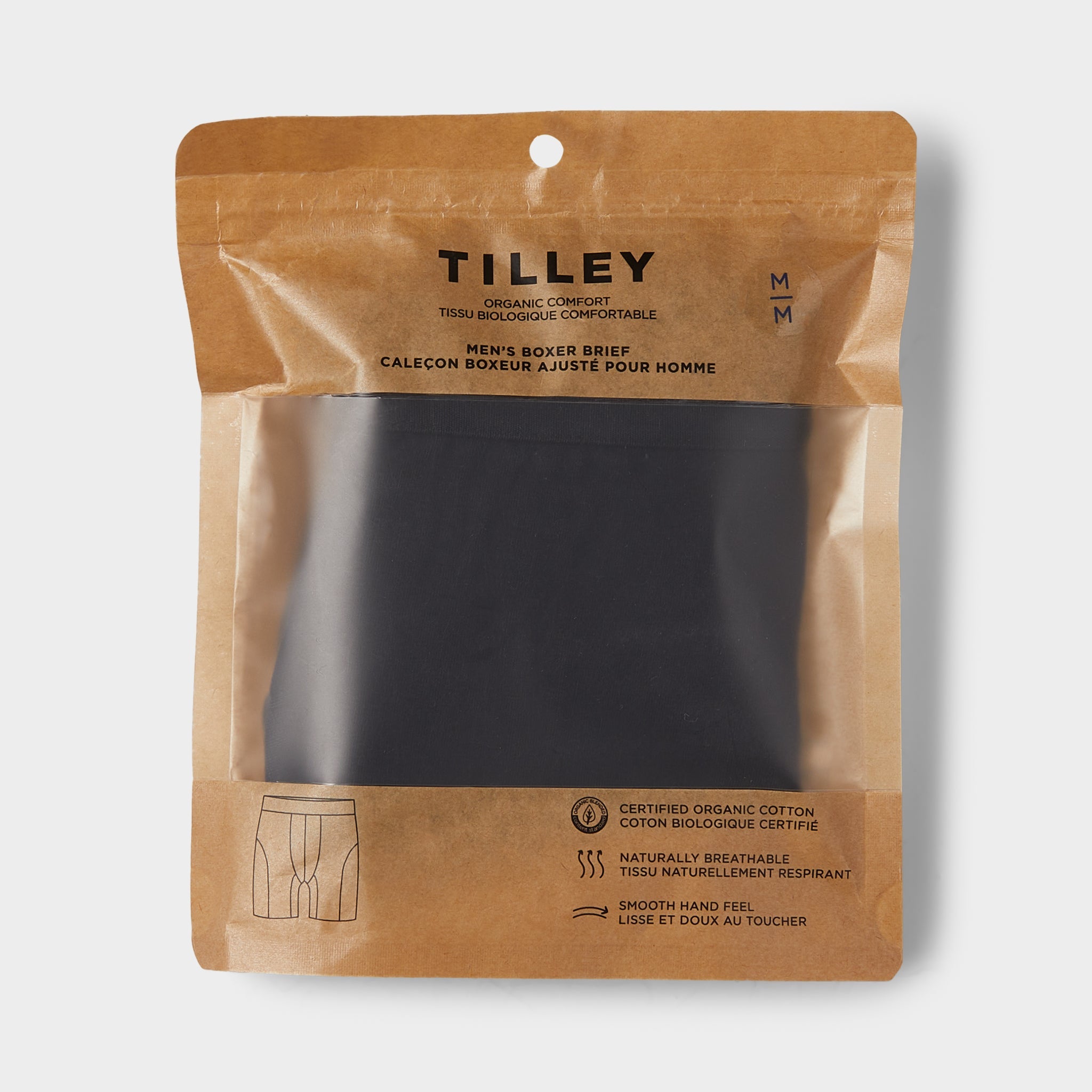 Tilley Organic Boxer Brief Slip Uomo, Cotone Biologico, Bianco, Large, Morbido E Traspirante